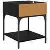 vidaXL Bedside Table Black Oak 40 x 40 x 50 cm Engineered Wood