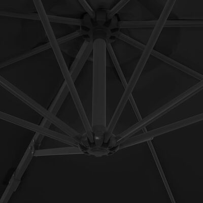 vidaXL Cantilever Umbrella with Steel Pole Black 300 cm