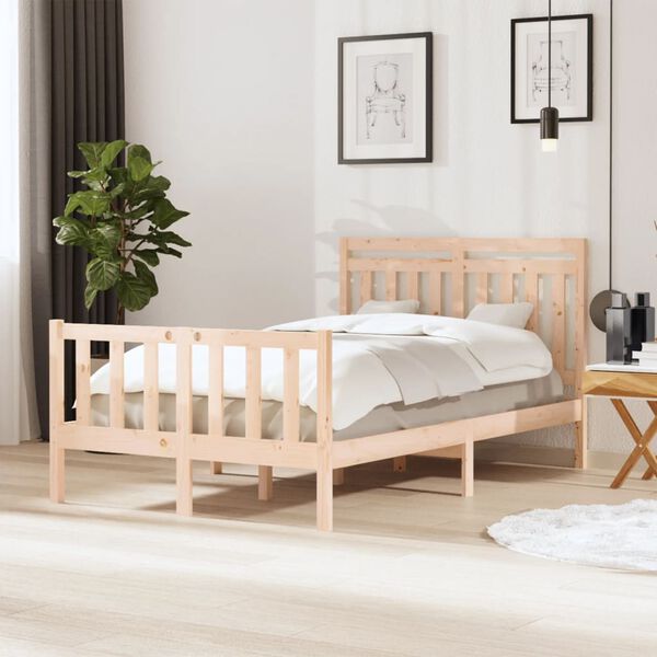 vidaXL Bed Frame without Mattress Small Double Solid Wood