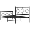 vidaXL Metal Bed Frame without Mattress with Footboard Black 90x200cm