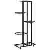 vidaXL 5-Floor Flower Stand with Wheels 44x23x100 cm Black Iron