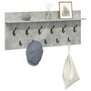 vidaXL Wall-Mounted Coat Rack with Shelf Concrete grey Engineered wood