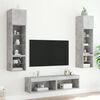 vidaXL 6 Piece TV Wall Units with LED Concrete Grey Engineered Wood