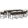 vidaXL Garden Dining Set 9 pcs Brown Poly Rattan