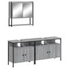 vidaXL 3 Piece Bathroom Furniture Set Grey Sonoma Engineered Wood