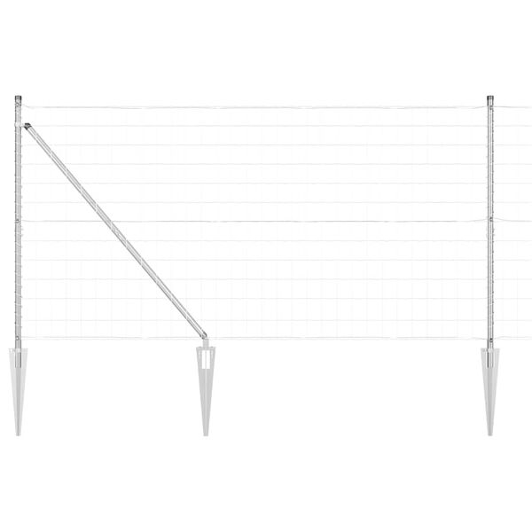 vidaXL Fence with Post Silver 1.2 x 10 m Steel