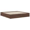 vidaXL Bed Frame with Headboard Brown Oak 200 x 200 cm Engineered Wood