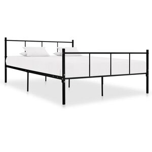 vidaXL Bed Frame without Mattress Black Metal 140x200 cm