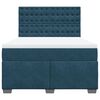 vidaXL Box Spring Bed with Mattress Blue 140x190 cm Velvet
