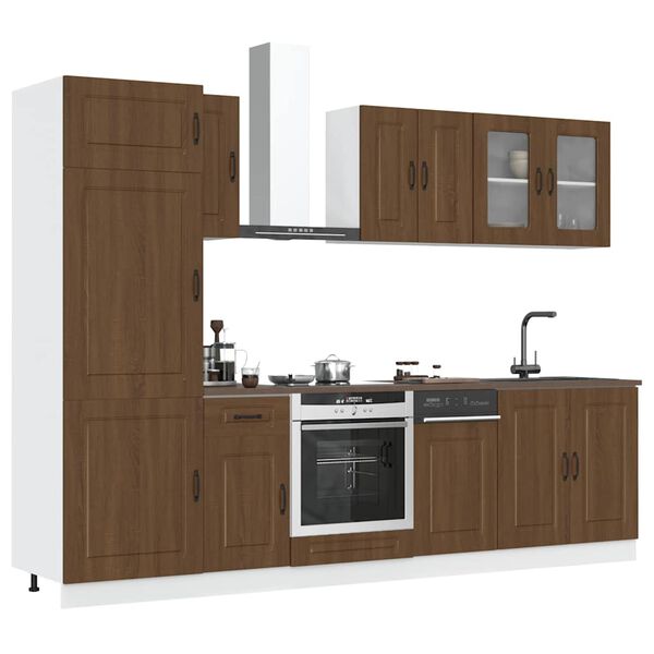 vidaXL 8 Piece Kitchen Cabinet Set Kalmar Brown Oak Engineered Wood