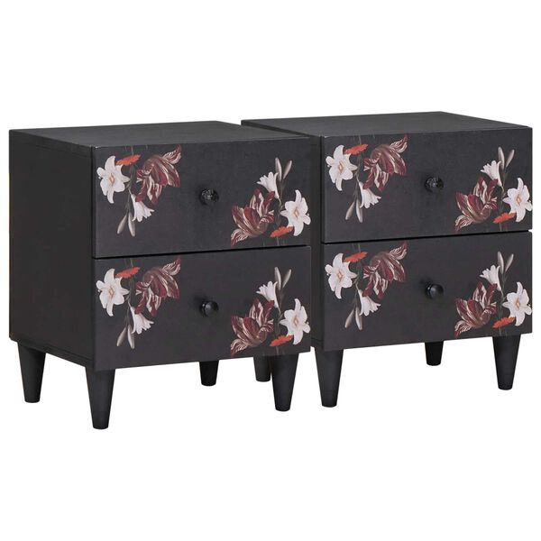 vidaXL Bedside Table 2 pcs Brown 40 x 33.5 x 46 cm Solid Mango Wood