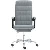 vidaXL Reclining Office Chair Light Grey Fabric