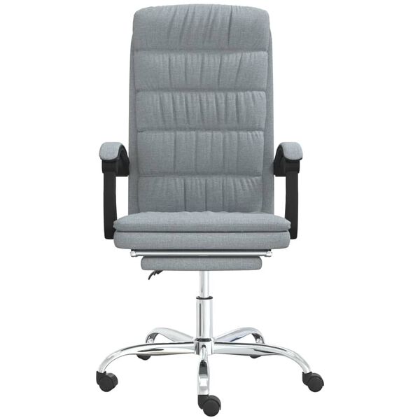 vidaXL Reclining Office Chair Light Grey Fabric
