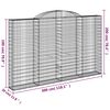 vidaXL Arched Gabion Baskets 11 pcs 300x30x180/200 cm Galvanised Iron