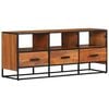 vidaXL Tv Cabinet | Honey Brown, Black | Solid Acacia Wood, Powder-Coated Iron