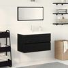 vidaXL Bathroom Furniture Set 3 pcs Black Oak Engineered Wood