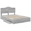 vidaXL Storage Bed Grey Sonoma 160 x 200 cm Engineered Wood