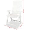 vidaXL Reclining Garden Chairs 2 pcs Plastic White