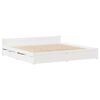 vidaXL Bed Frame without Mattress White 150x200 cm King Size Solid Wood Pine