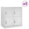 vidaXL Locker Cabinet | Set of 5 | Light Grey | Steel | Medium | Locker Cabinet