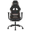 vidaXL Massage Gaming Chair with Footrest Black and Taupe Fabric