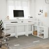 vidaXL Desk with LED Lights White 200x104x91 cm Engineered Wood