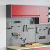 vidaXL Tool Cabinet and Pegboard Set 3 pcs Red 100 x 25 x 115 cm Steel