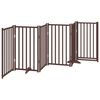 vidaXL Dog Gate with Door Foldable 6 Panels Brown Oak 300 cm Solid Wood Fir