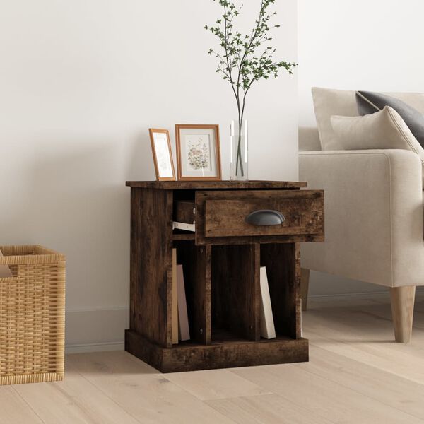 vidaXL Bedside Cabinet Smoked Oak 43x36x50 cm