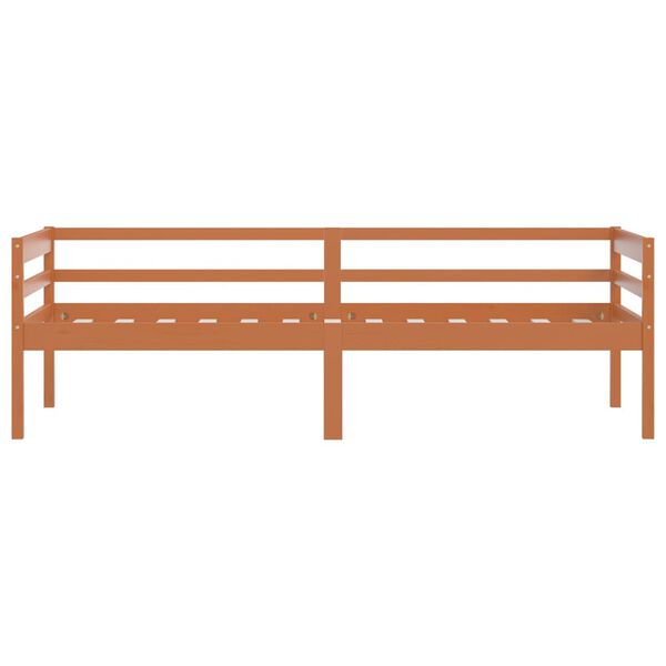 vidaXL Bed Frame without Mattress Honey Brown Solid Pinewood 90x200 cm