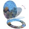 vidaXL Toilet Seat 2 pcs Deep Sea Blue 44 x 38 cm MDF board