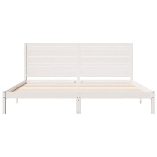 vidaXL Extra Long Bed Frame without Mattress White 200x210 cm Solid Wood