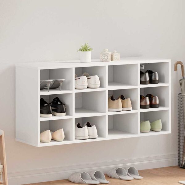 vidaXL Shoe Cabinet with Shelf White 103 x 30 x 51 cm Engineered Wood