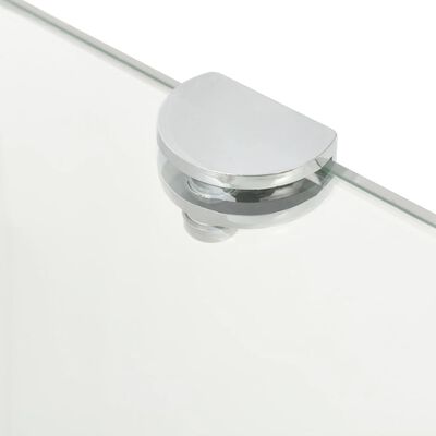 vidaXL Corner Shelves 2 pcs with Chrome Supports Glass Clear 45x45 cm