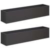vidaXL Garden Planter 2 pcs Black 80 x 20 x 20 cm Cold-rolled Steel