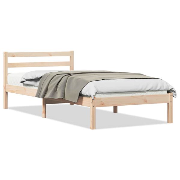 vidaXL Bed Frame Brown 225.5 x 105.5 x 69.5 cm Solid Pine Wood