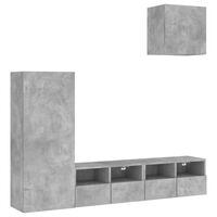 vidaXL 4 Piece TV Wall Units Concrete Grey Engineered Wood