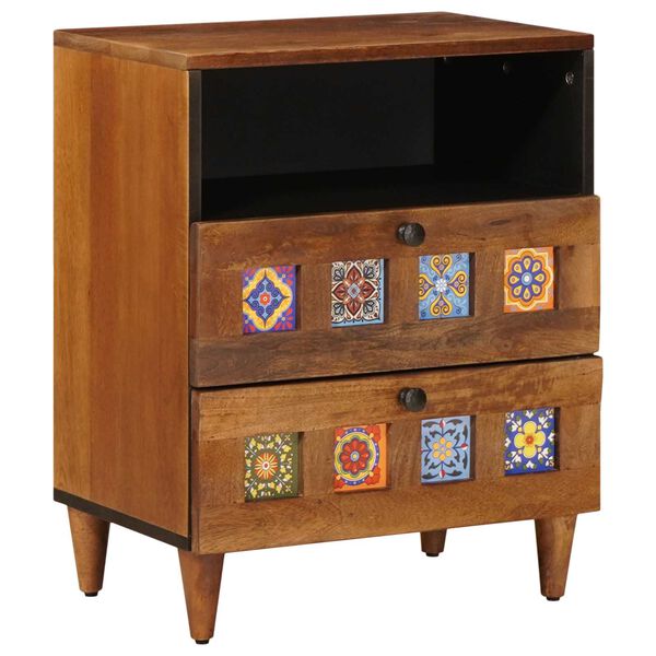 vidaXL Bedside Cabinet Brown 50 x 33 x 62 cm Solid Mango Wood