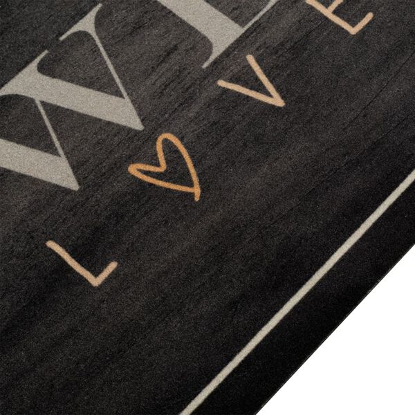 vidaXL Kitchen Rug Washable Coffee Text 60x300 cm Velvet