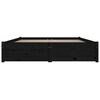 vidaXL Bed Frame without Mattress with Drawers Black Small Double