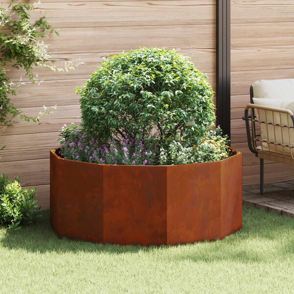 vidaXL Planter Rusty 120 x 120 x 50 cm Weathering Steel