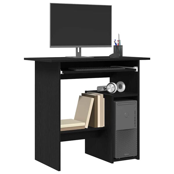 vidaXL Desk Black Oak 80x45x74 cm Engineered Wood