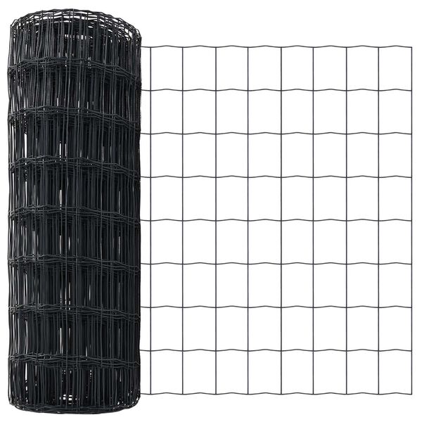 vidaXL Euro Fence Grey 0.4 x 50 m PVC-coated iron