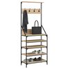 vidaXL Clothes Rack with Shoe Storage Sonoma Oak 70x34x184 cm