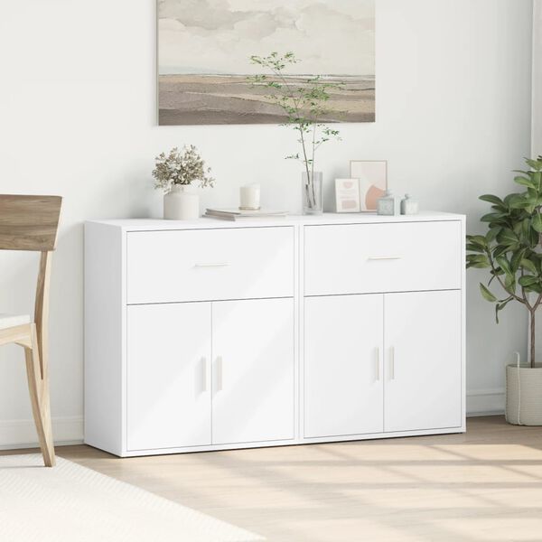 vidaXL Sideboards 2 pcs White 60x31x70 cm Engineered Wood