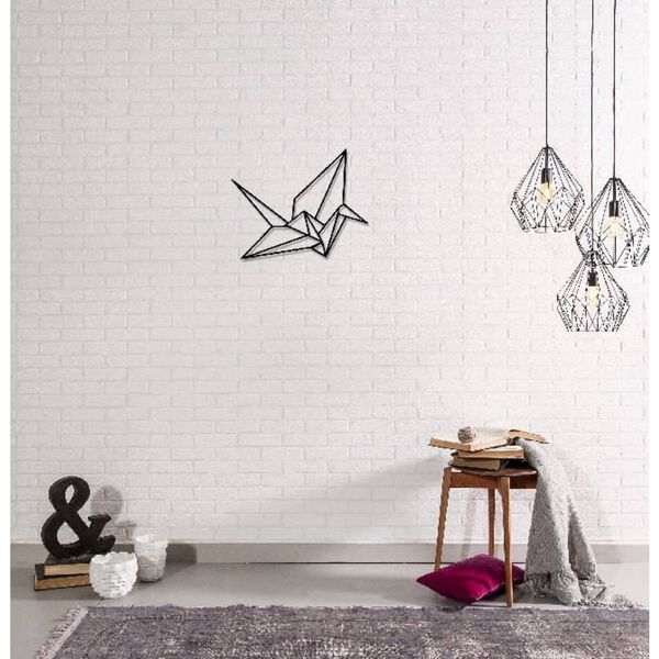Homemania Wall Decoration Origami Crane 41x33 cm Metal Black