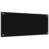 vidaXL Kitchen Backsplash 2 pcs Black 100 x 40 cm Tempered Glass