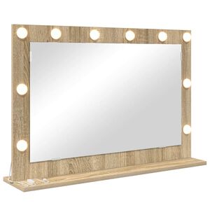 vidaXL Vanity Mirror Sonoma Oak 80 x 55 x 18 cm Rectangular
