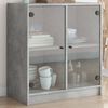 vidaXL Side Cabinet with Glass Doors Concrete Grey 68x37x75.5 cm