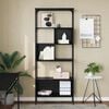 vidaXL Bookcase Black Oak 76 x 33 x 188.5 cm Engineered Wood